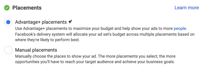 Advantage+ Placements